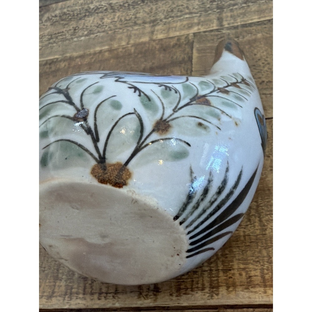 Vintage Tonala Mexico Double Spout Ceramic Vase 5 ¾" Folk Art Pottery Unsigned - Picture 7 of 10